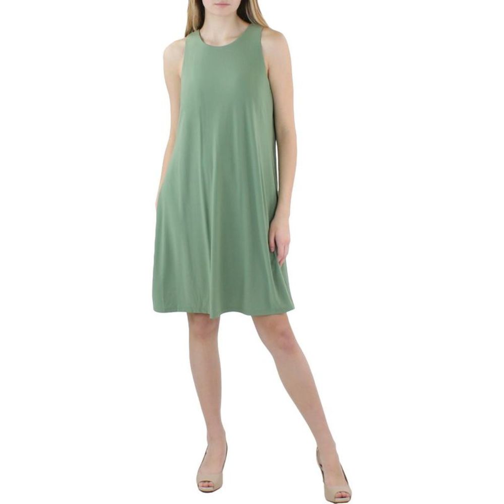 Kasper Womens Green Casual Mini Sleeveless Shift Dress